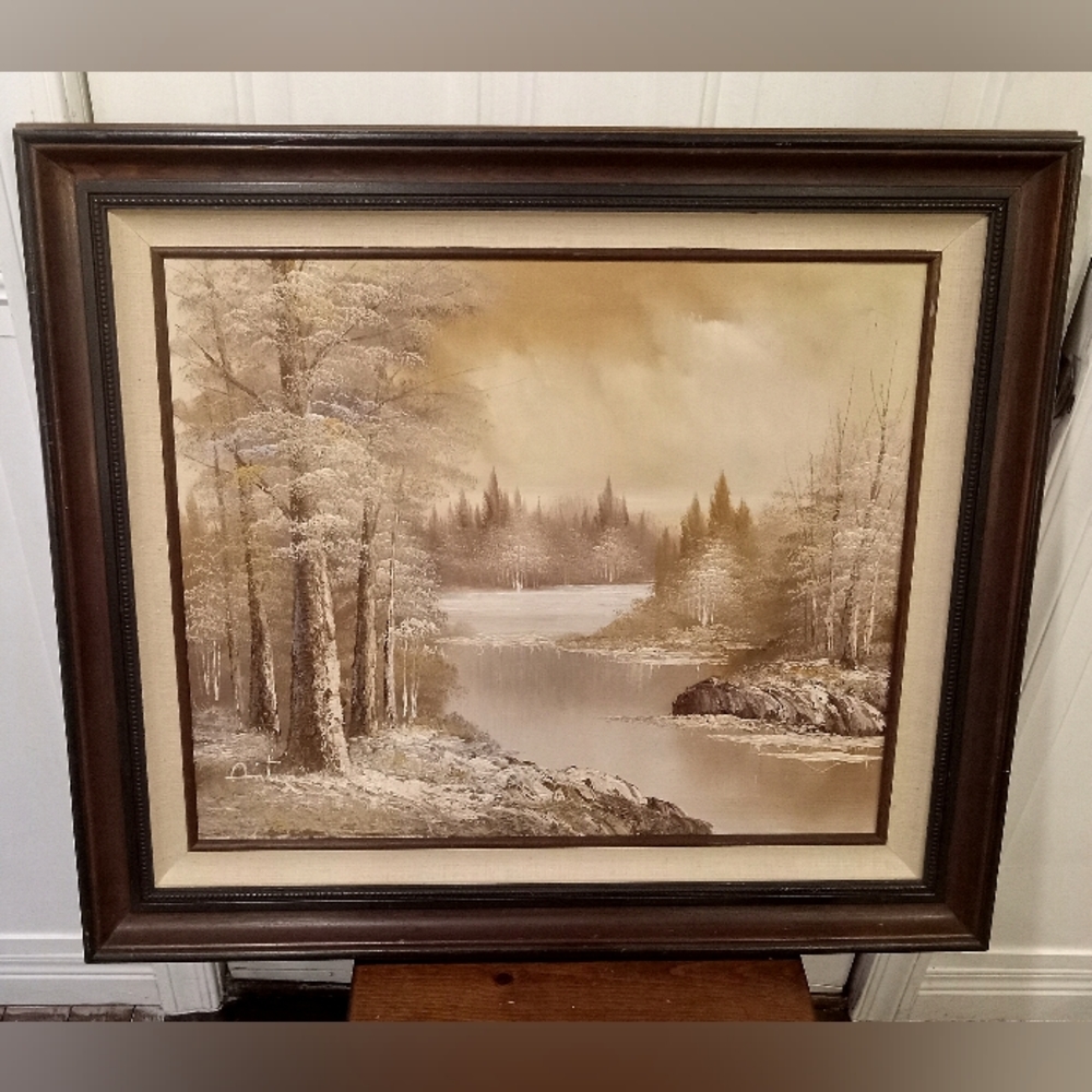 Antonio vintage signed original canvas oil painting, certificate of authenticity